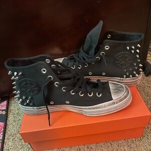 Converse Black Studded High-Top Sneakers